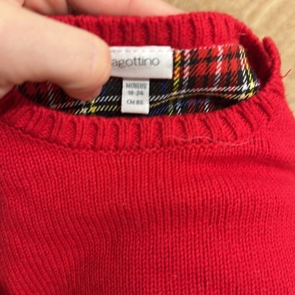 Fagottino knit cozy bear sweater 18/24m Christmas holiday red - Picture 3 of 3